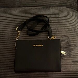 Steve Madden Black and Gold Crossbody Bag